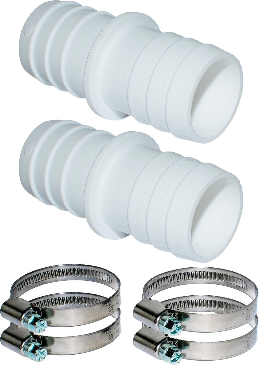 Omgoods - Set van 2 Tuinslang Koppelingen met Slangklemmen 38mm