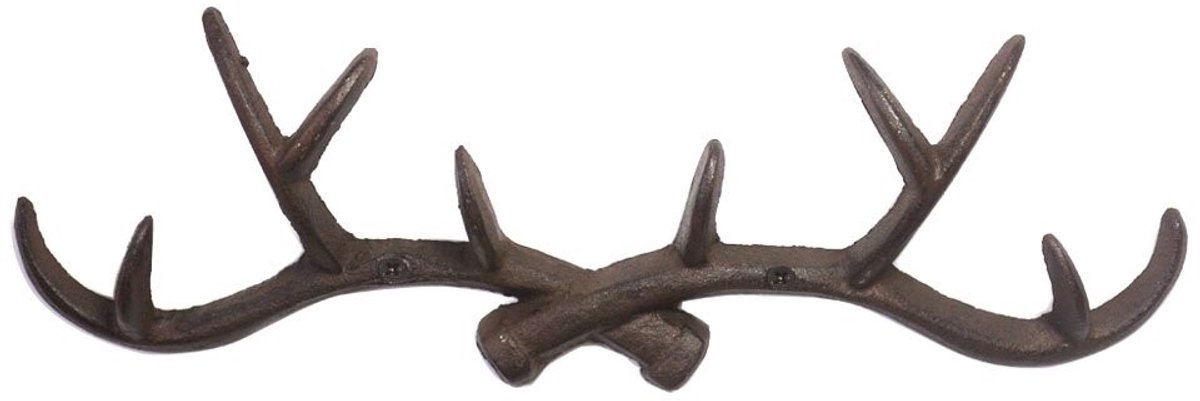 Omgoods - Vintage 14" Gietijzeren Herten Antler Wandhaak voor Jassen en Sleutels