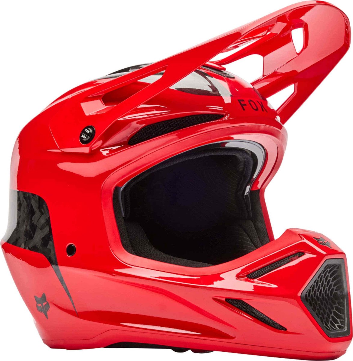 FOX V3 RS Fracture Carbon Rood Crosshelm - Helm