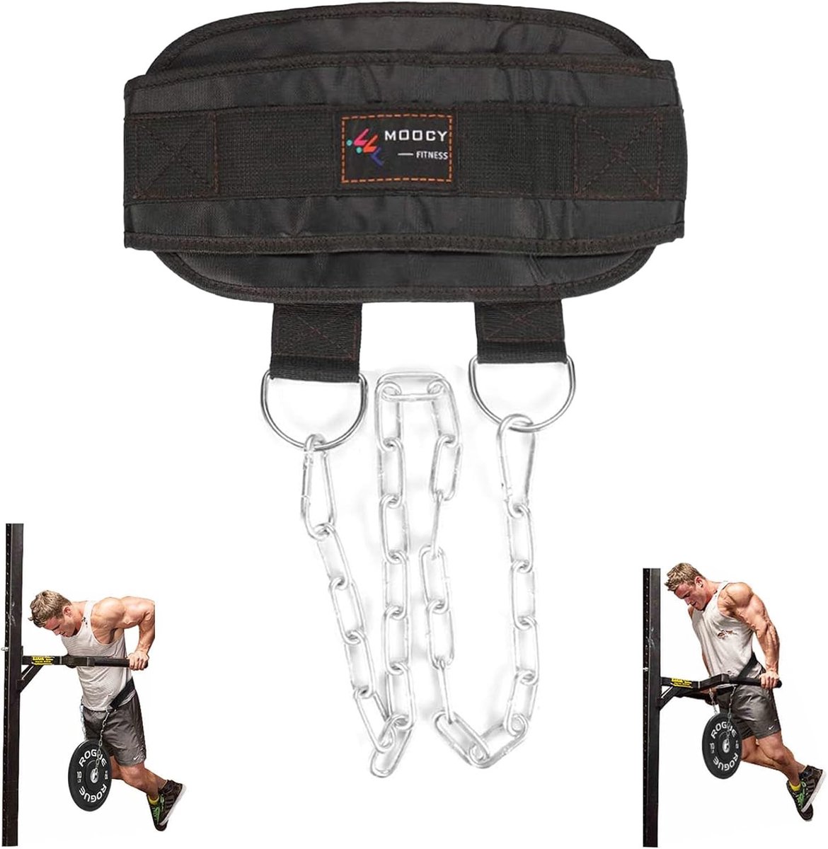 Dip Belt met Ketting voor Gewichtheffen, Pull-ups, Powerlifting en Bodybuilding Training - Stevige Staalconstructie en Comfortabele Neopreen Tailleondersteuning