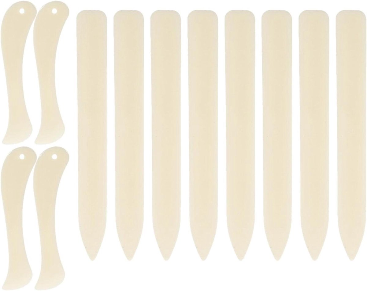 Vouwbeenset - Riltool Papiervouwer - Papierbewerking - Rechte en gebogen uiteinden - 12 delig - Wit