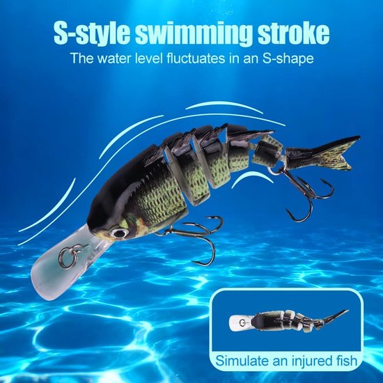 SnelShoppen - Crankbait Visaas Set 5 Stuks, 8 cm Kunstaas Wobbler Snoek, 15 g Levensecht Visaas voor Zoet en Zout Water, Perfecte Visgeschenken voor M — afbeelding 5