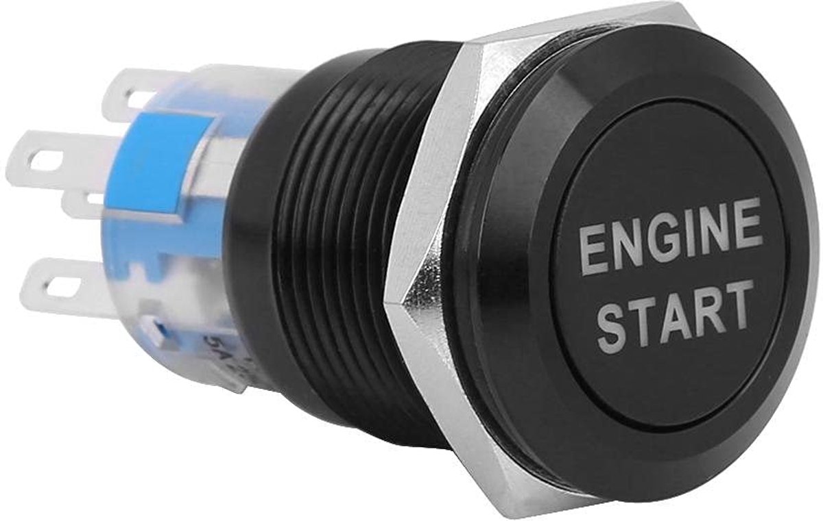 12V Auto Motor Start Drukknop Keenso LED Startschakelaar Ontsteking Startmotor Startknop Wit voor 19mm Montagegat (Zink aluminiumlegering) Automotive schakelaars-Startknop