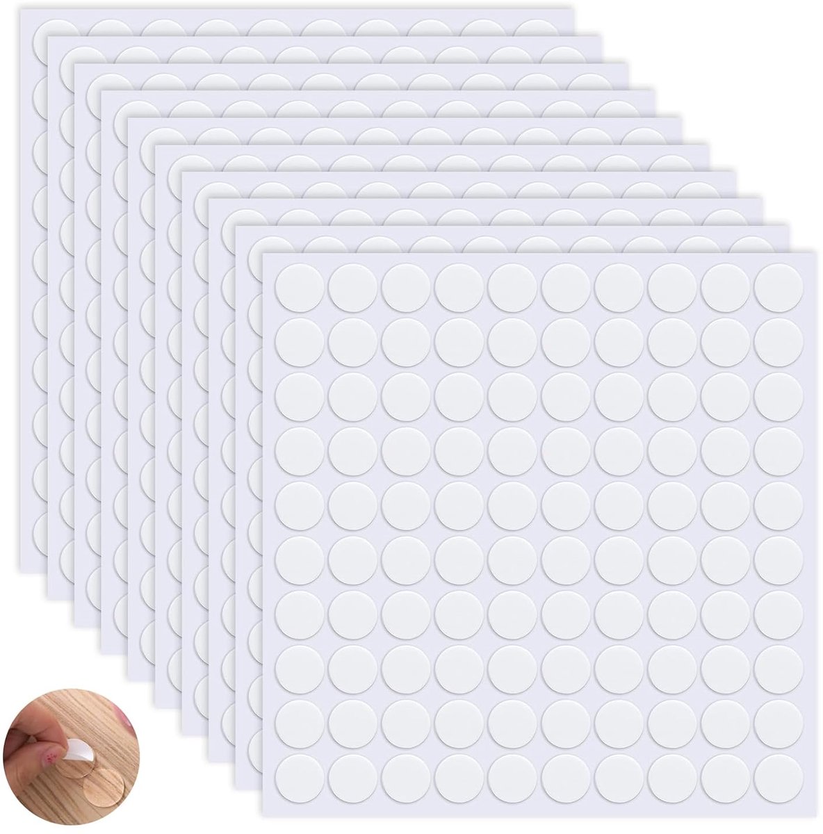 plakstippen, 1000 stuks, 10 mm, transparante plakstippen