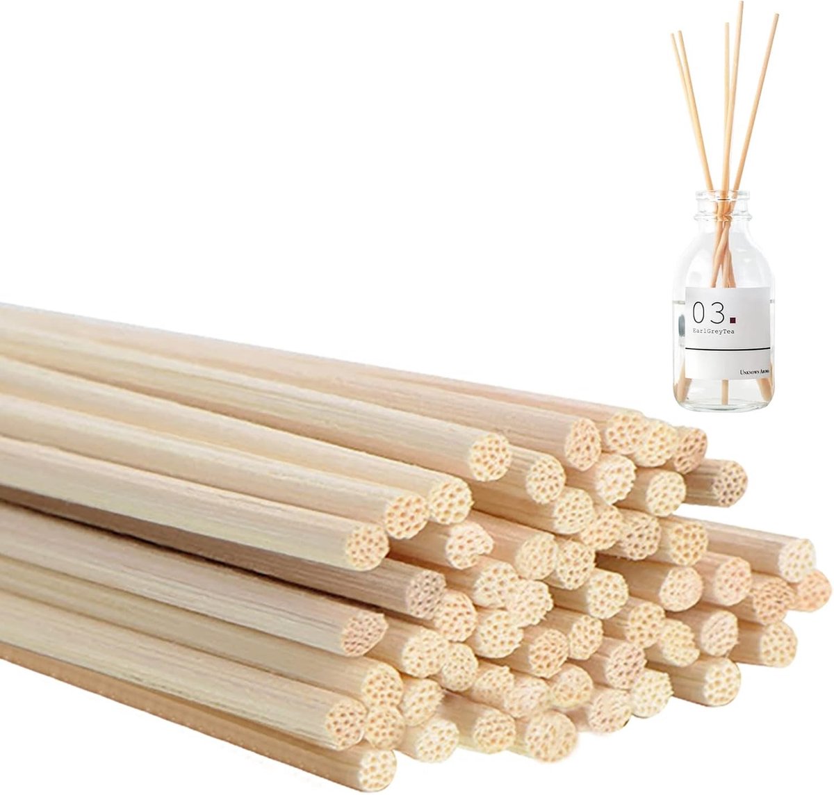Set van 50 Geursticks voor Diffusers - Houten Rietjes voor Kamergeur, Riet en Wicker Sticks, Ideaal voor Aromatherapie en Interieurdecoratie (19x3mm)