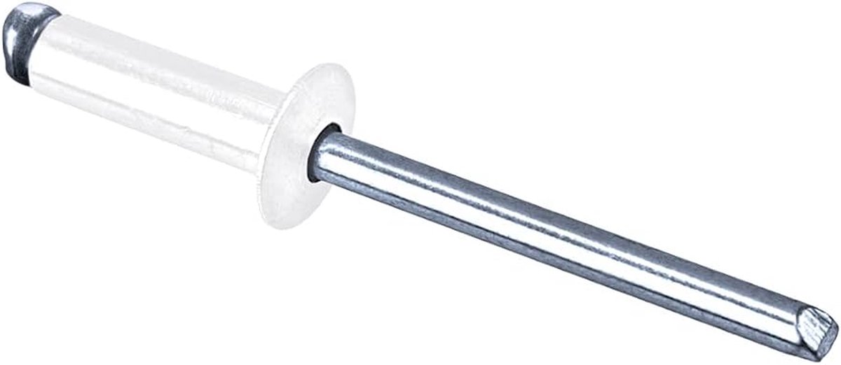 Gelakte blindklinknagels - Popnagels Aluminium Staal - Bevestigen van Materialen - Vlakke Kop - 3 x 12 mm - Wit