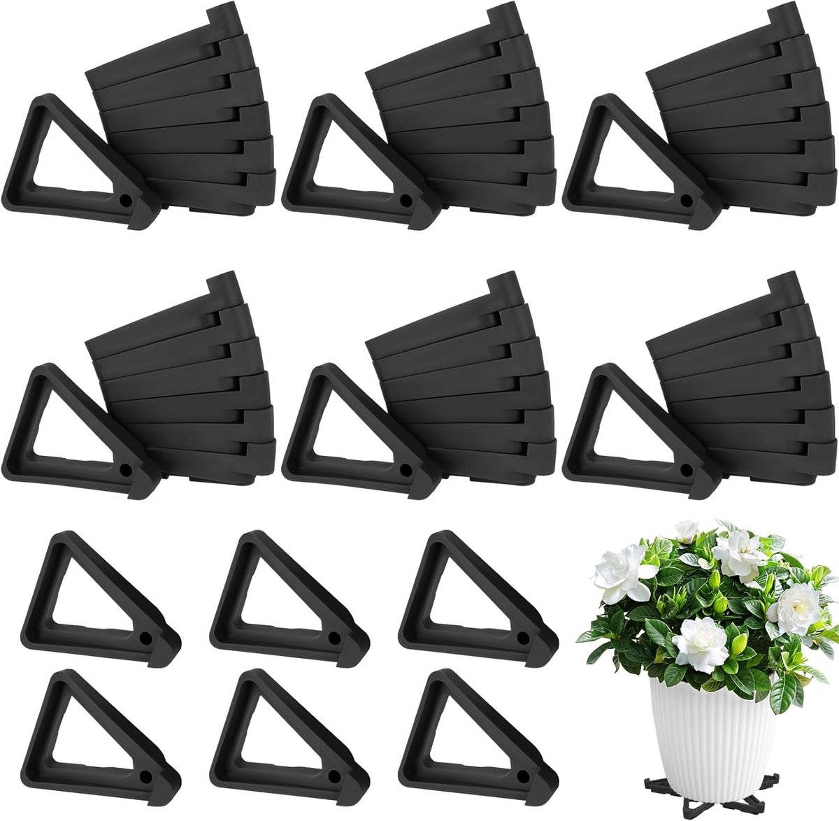 48 stuks driehoekige bloempotvoeten, onzichtbare kunststof
