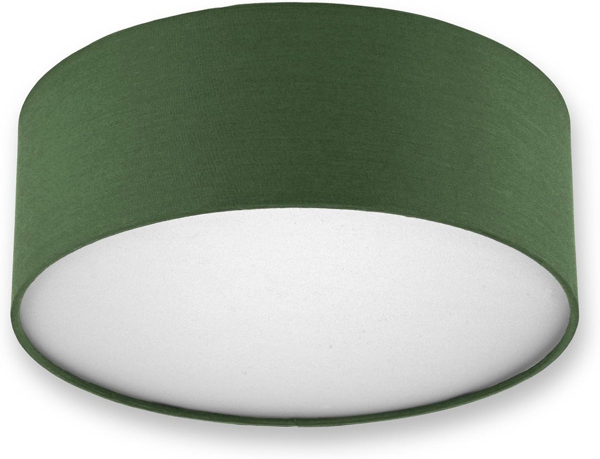 Plafondlamp – afdeklamp rond 30 cm met stoffen lampenkap in moderne