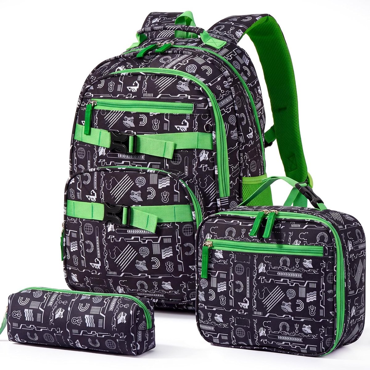 Schooltassenset jongens 3-delig voor basisschool, ergonomische