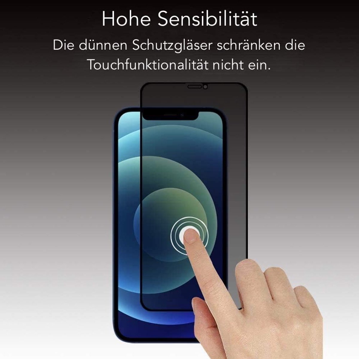 Privacy Screen Protector voor iPhone 12 / 12 Pro Schermbeschermer [2 stuks] anti-spy Beschermfolie 9H hardheid Gehard Glas Display Folie