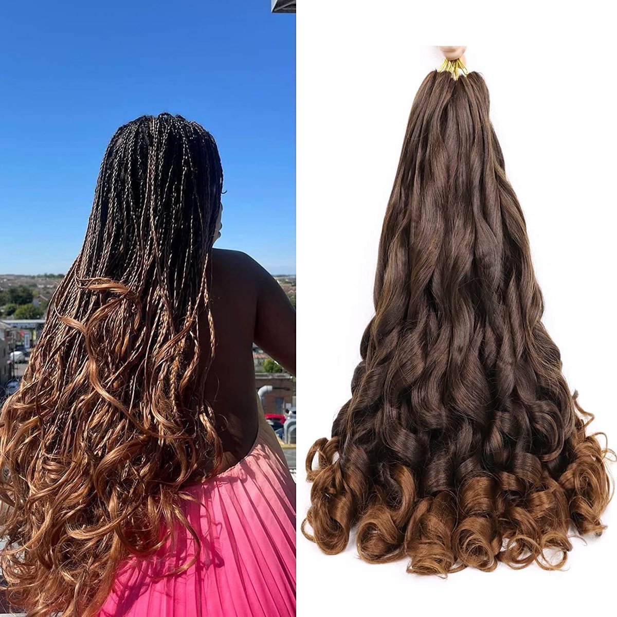 krullend vlechthaar 24 inch Loose Wavy 8-pack Bouncy Braiding Hair