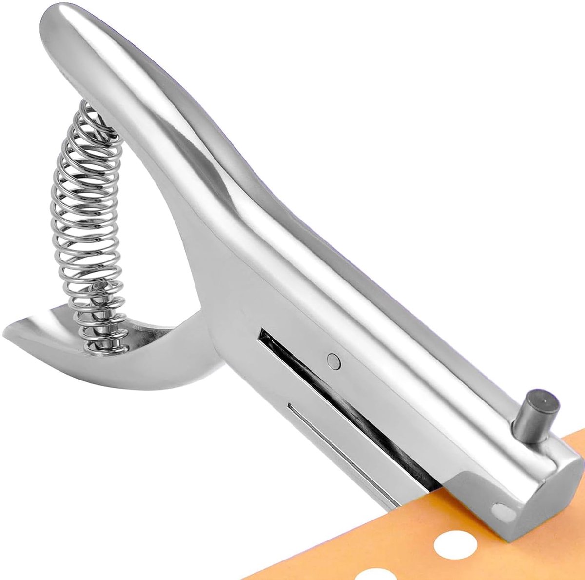 6 mm, enkel gat, metalen perforatietang papier, zilveren, krachtige perforatietang voor maximaal 20 vellen kaarten, pvc en ordners, zinklegering