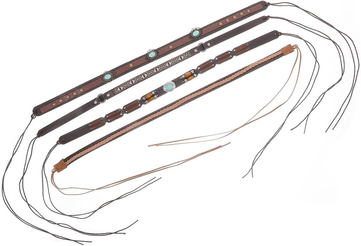 4 Stuks Cowboyhoed Band Kralen Strohoed Riem Ethno Western Hoed Riem
