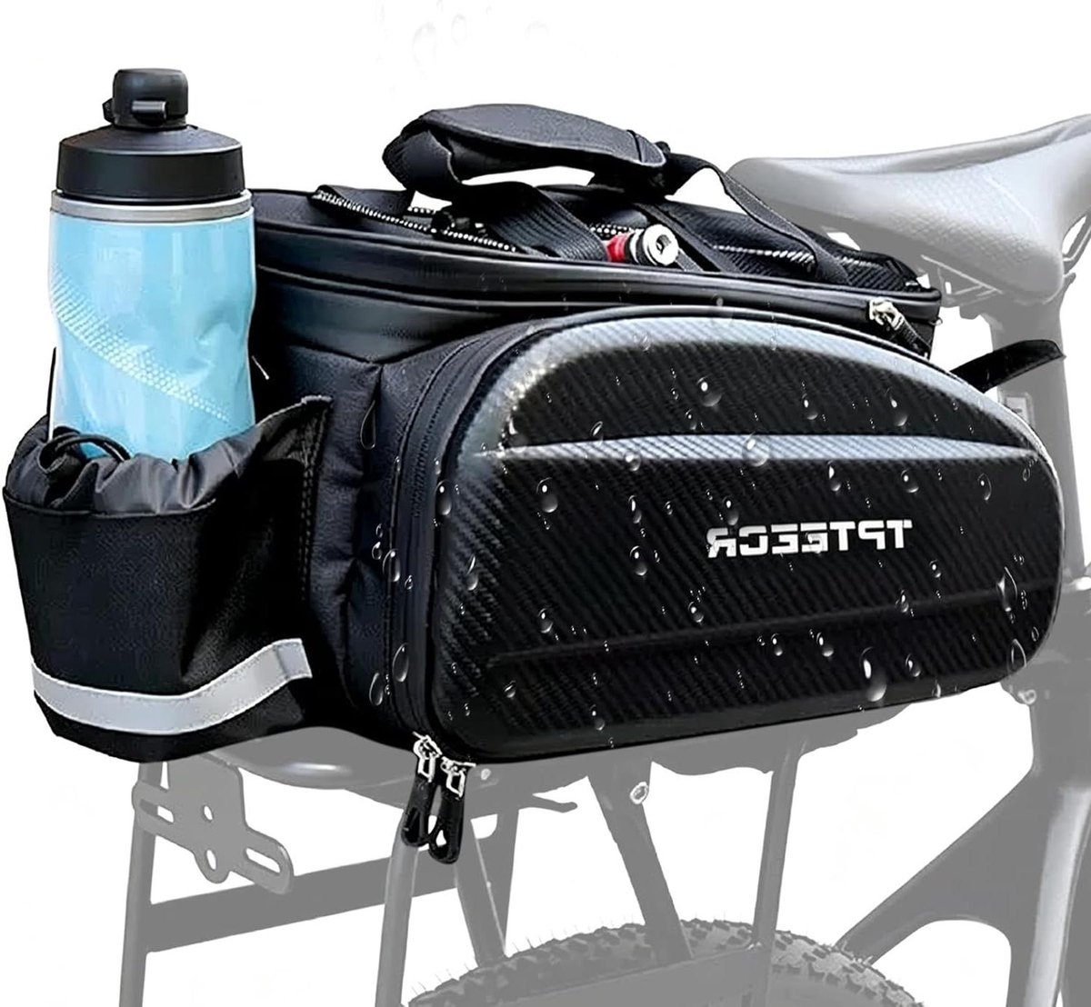 Fietstas Bagagedrager - Fietstas Schoudertas - Fietsen Opbergen - 3-in-1 Ontwerp - 15 Liter - Zwart