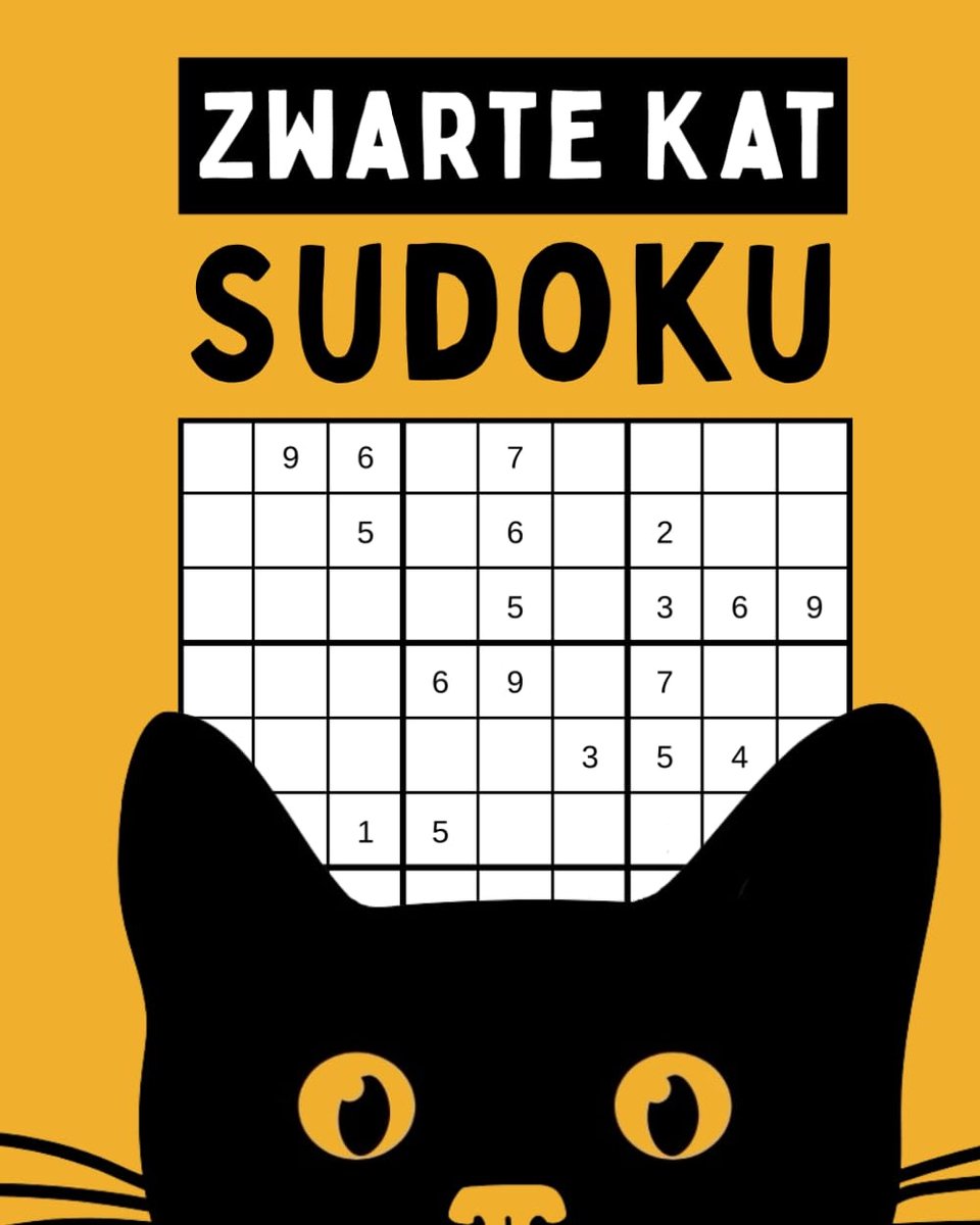 Zwarte kat sudoku - 150 puzzels - makkelijke, medium en moeilijke niveaus - uren puzzelplezier - ShopVlot