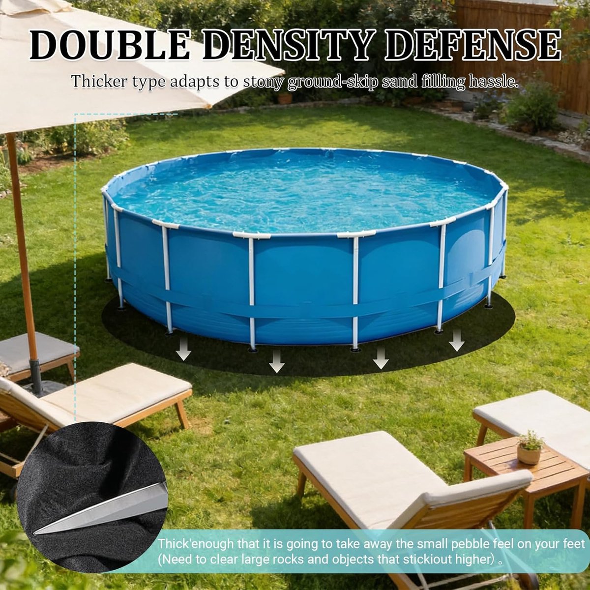 Zwembadonderlegger, antislip onderlegger, rond, 460 cm