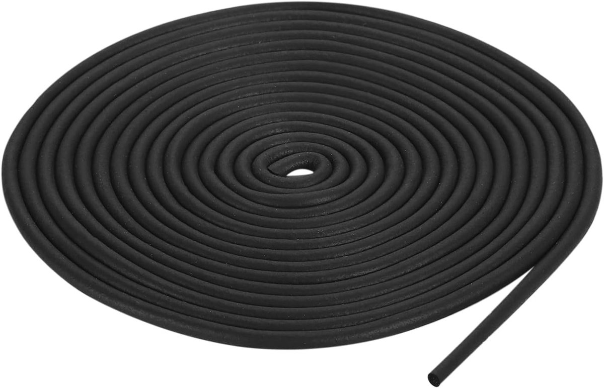 SnelShoppen - Foam Sealing Tape 2 mm Diameter en 3 m Lengte van EPDM Rubber voor DIY Seals, Geluidsdemping, Schokabsorberend, Isolatie