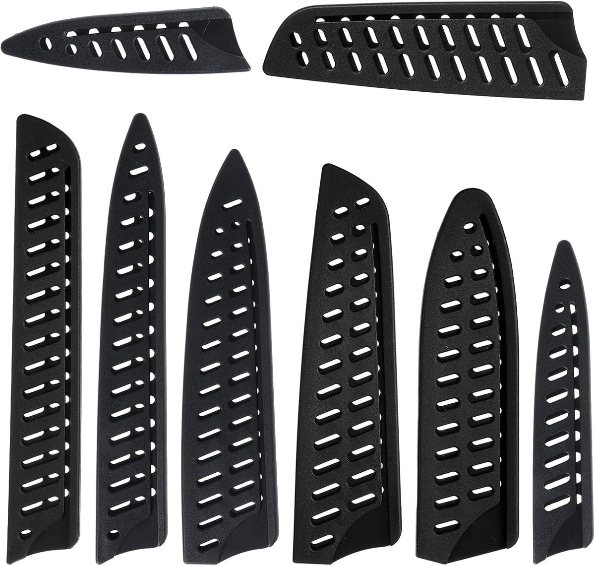 8 stuks universele messenschede, 8 maten mesbeschermhoes van pvc