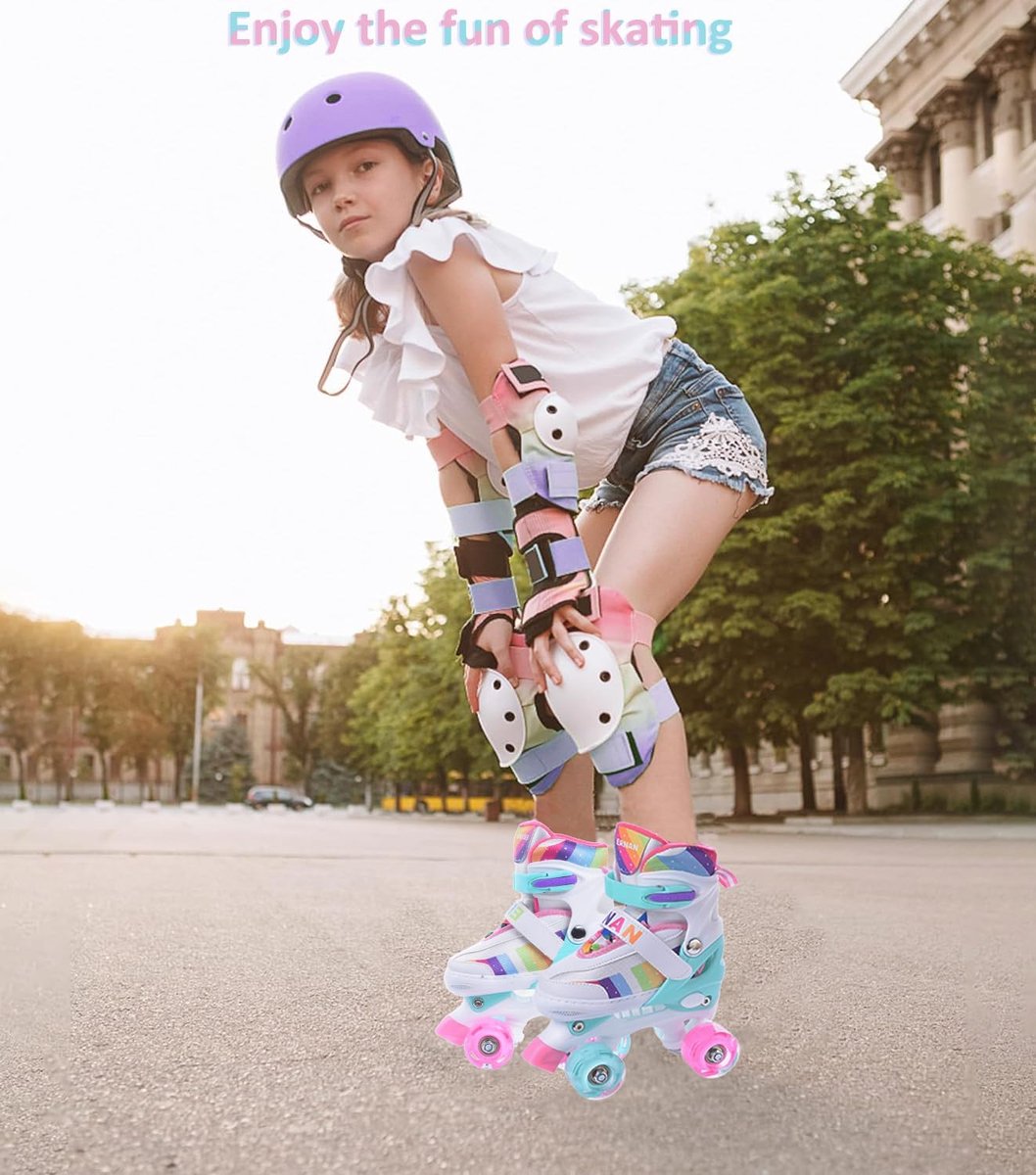 Roller skates kinderen - 4 maten verstelbaar - 8 lichtgevende wielen - leuk voor binnen en buiten - ShopVlot
