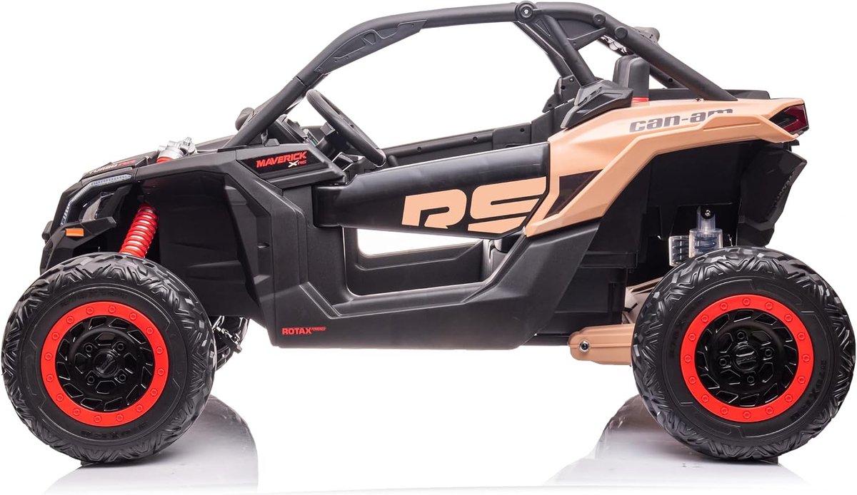 SnelShoppen - Elektrische Kinderauto, 24 V, 2-Zitter Can-Am Maverick 4x4 Buggy, 4 Motoren, Afstandsbediening, Geschikt voor Kinderen van 2-7 Jaar