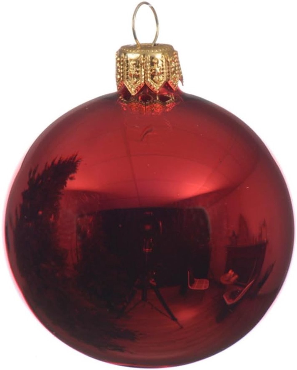 Kerstballen 6cm - Glanzend - Kerstrood - Prachtige boomdecoratie - SnelShoppen