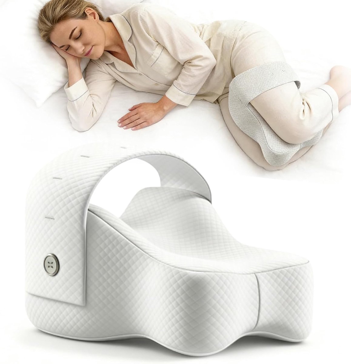 SnelShoppen - Ergonomisch Kniekussen voor Zijslapers, Orthopedisch Kussen van Geheugenschuim voor Drukverlichting van Heupen, Rug, Benen, Sciatica met