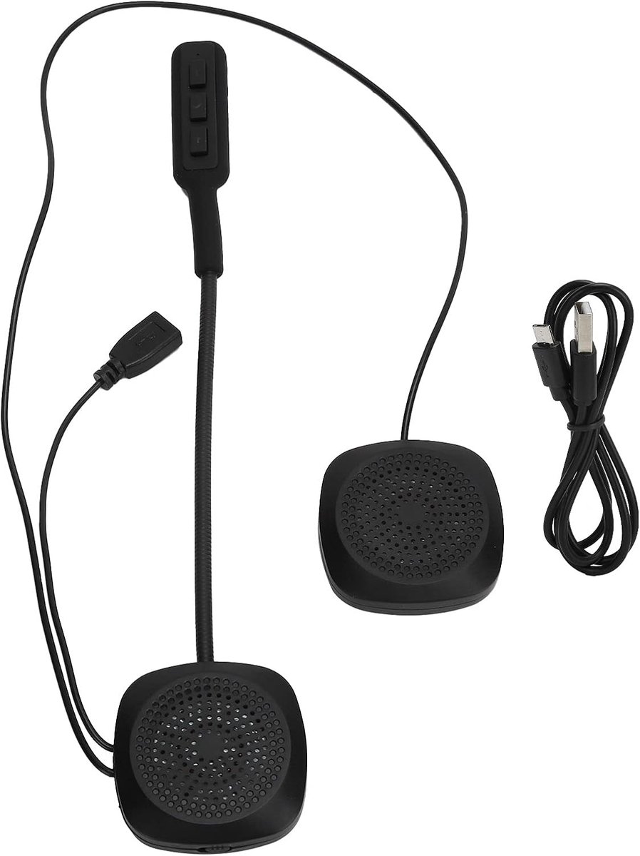 SnelShoppen - Motorhelm Bluetooth Hoofdtelefoon, Draadloze Bluetooth 5.0 Stereo Geluidsisolatie Microfoon Headset met 180mAh Accu 8 Uur Afspeeltijd, H