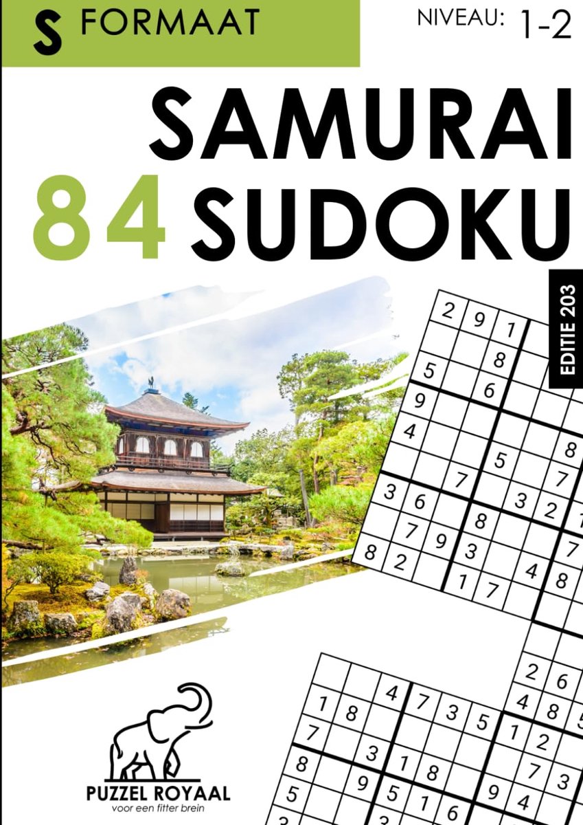 Samurai Sudoku - formaat S - editie 203 - uitdagend voor de geest - perfect voor puzzelliefhebbers - ShopVlot