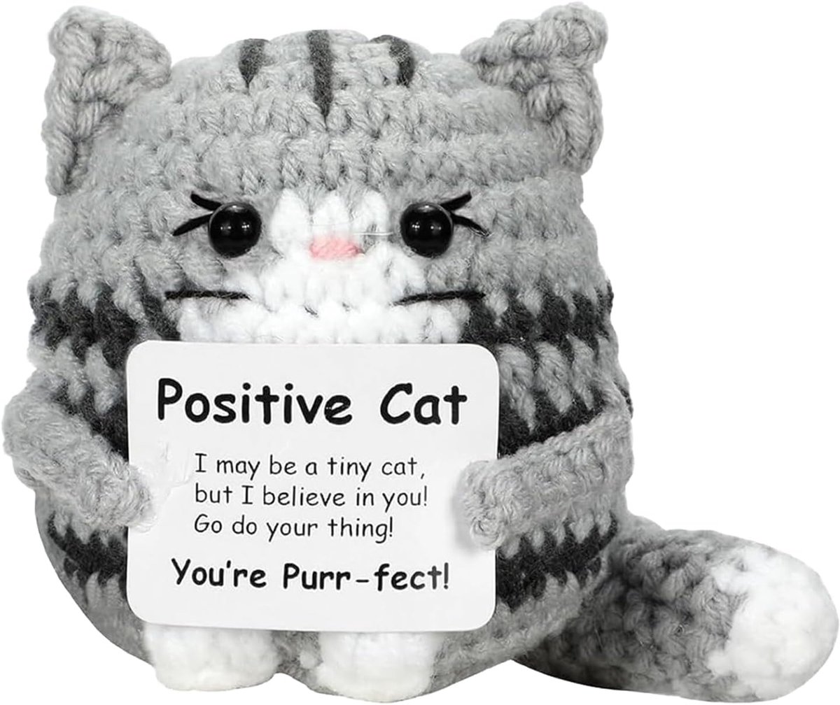Hug Emotional Support Geluksbrenger Positieve Kat Motivatie Geschenken voor Koppels, Bruiloftsgeschenk Bruidspaar Cadeau Valentijnsdag Verjaardag Kerstmis voor hem