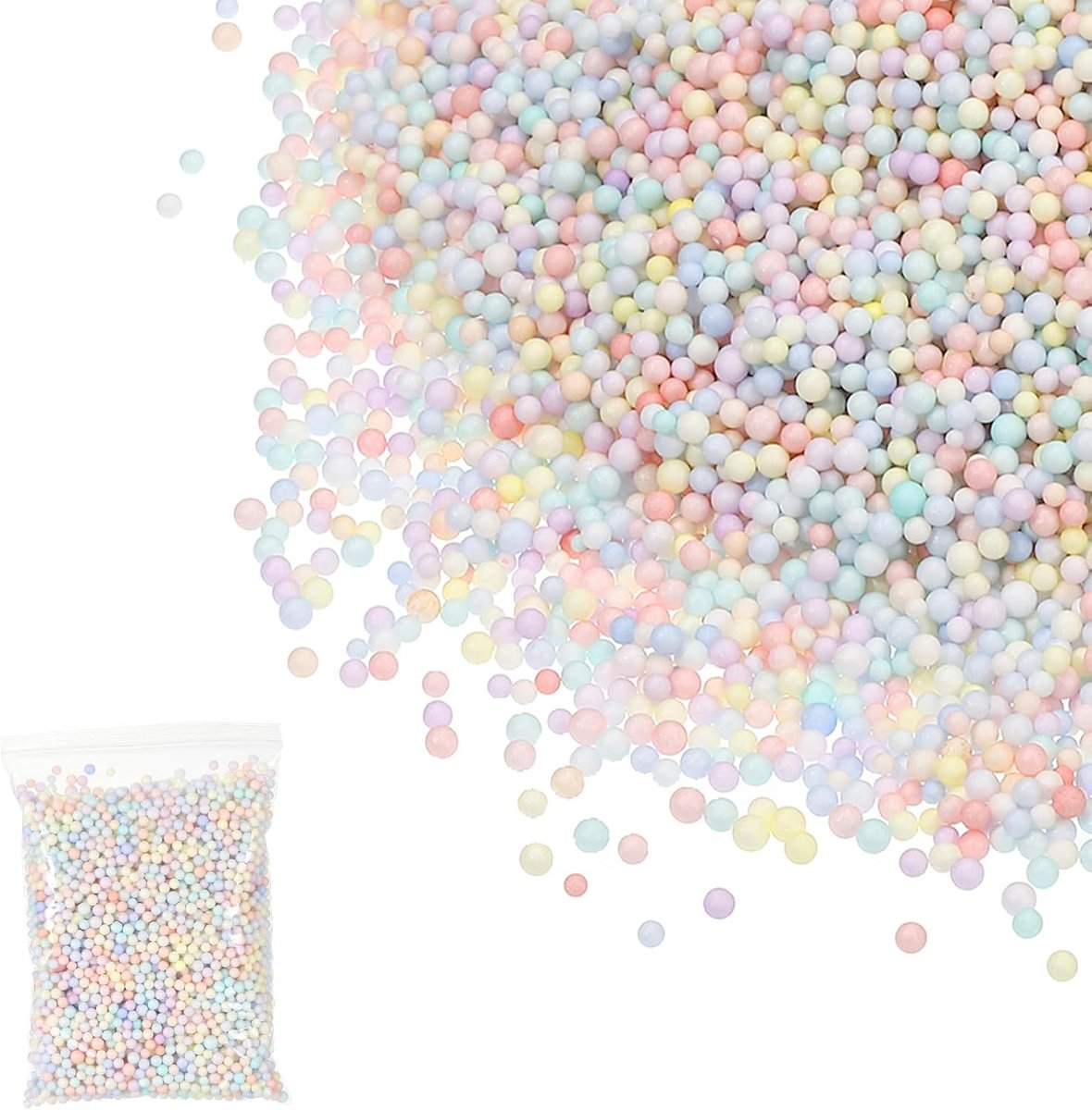 Schuimkralen, 4-6 mm schuimballen, mini-kleine schuimballen, polystyreenkralen voor doe-het-zelf knutselbenodigdheden, bruiloft, feest, decoratie, kunst, zelfgemaakt, meerkleurig