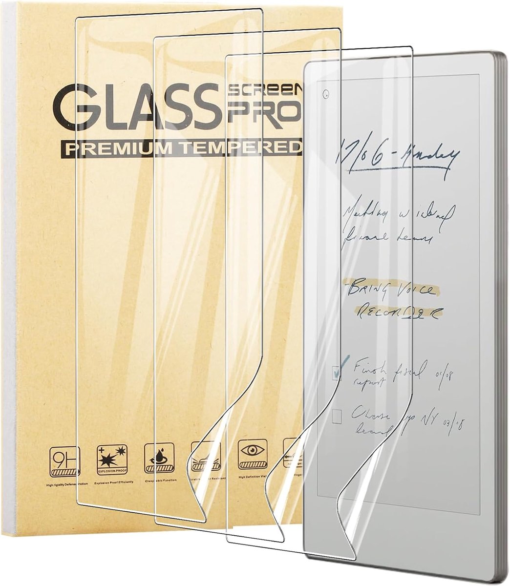 SnelShoppen - 7.3 Inch Schermbeschermer voor Remarkable Paper Pro Move - Pack van 3 - Krassenbestendig, Bellenvrij, HD Helder, Flexibel voor Huisdiere