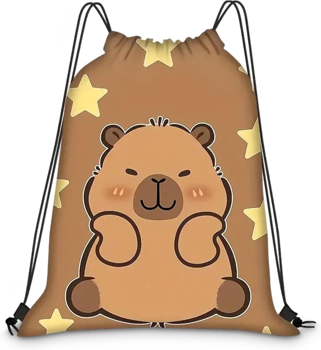Sporttas Capybara - Gymtas Rugzak - Opbergen Schoolspullen - Dubbelzijdige Print - 45x36 cm - Multicolor