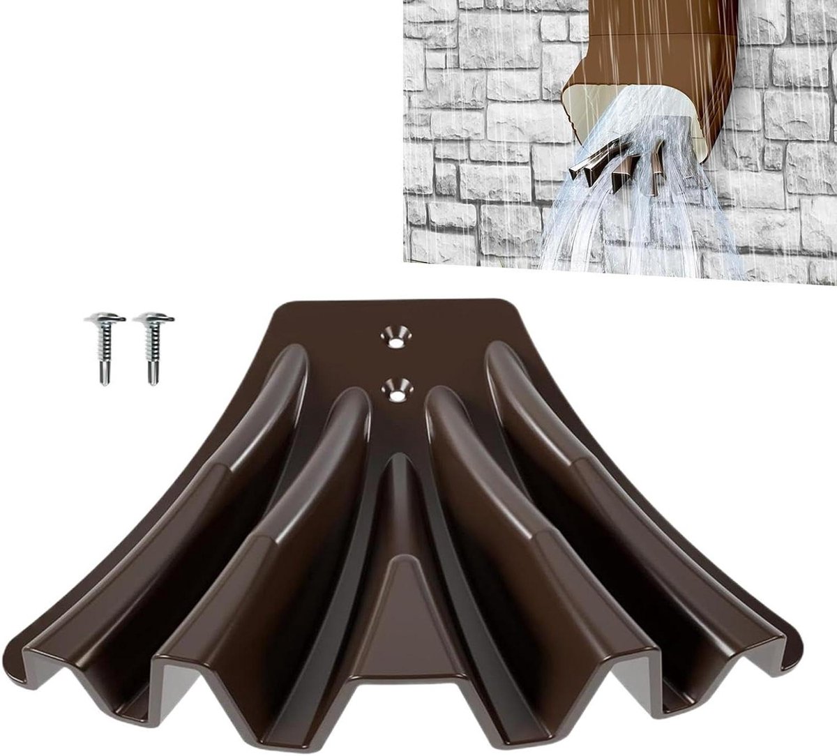 Regenpijp Omleider - Dakgoot Verlengstuk - Waterafvoer Regelen - Aanpasbaar Bochten Support - 5x3.8 Inch - Koffie