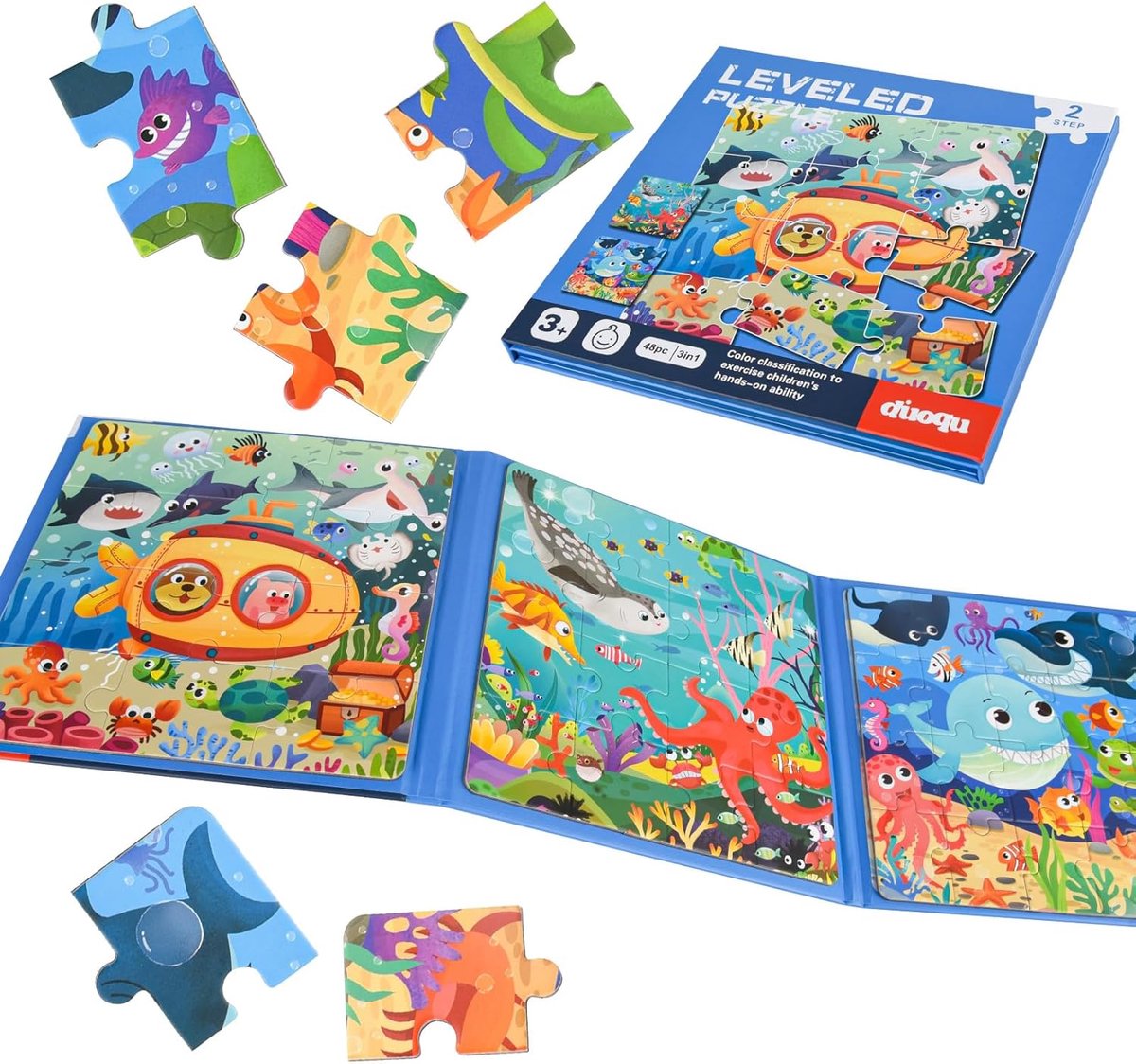ASTARON Magnetische puzzels voor peuters, 12-16-20 stuks oceaan leren magneetpuzzels voor roadtrip, educatief - ShopVlot