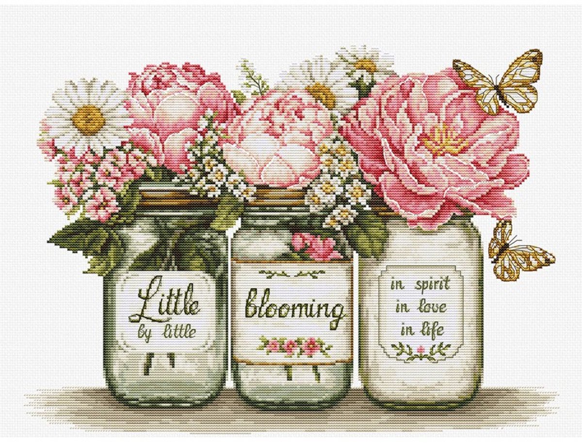 Borduurpakket Luca-S - Little by Little Blooming - Langzaam maar zeker in Bloei (AIDA) - B7065