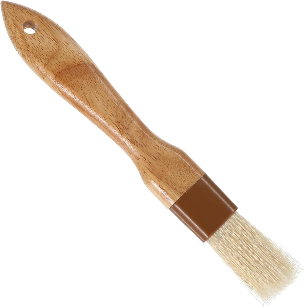 Basting Brush voor Koken en Bakken - Brede Kwast voor Boter, Eieren en Sauzen - Hittebestendige Houten Handgreep voor Marinades en BBQ Glazuur 20 x 2 x 0.5cm