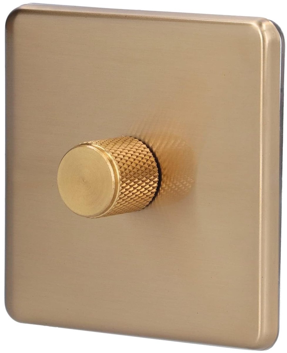 SnelShoppen - LED Dimmer Lichtschakelaar Type Drukknop Dimmer Schakelaar van Geborsteld Messing voor Thuisgebruik AC220V - Eenvoudig en Stijlvol