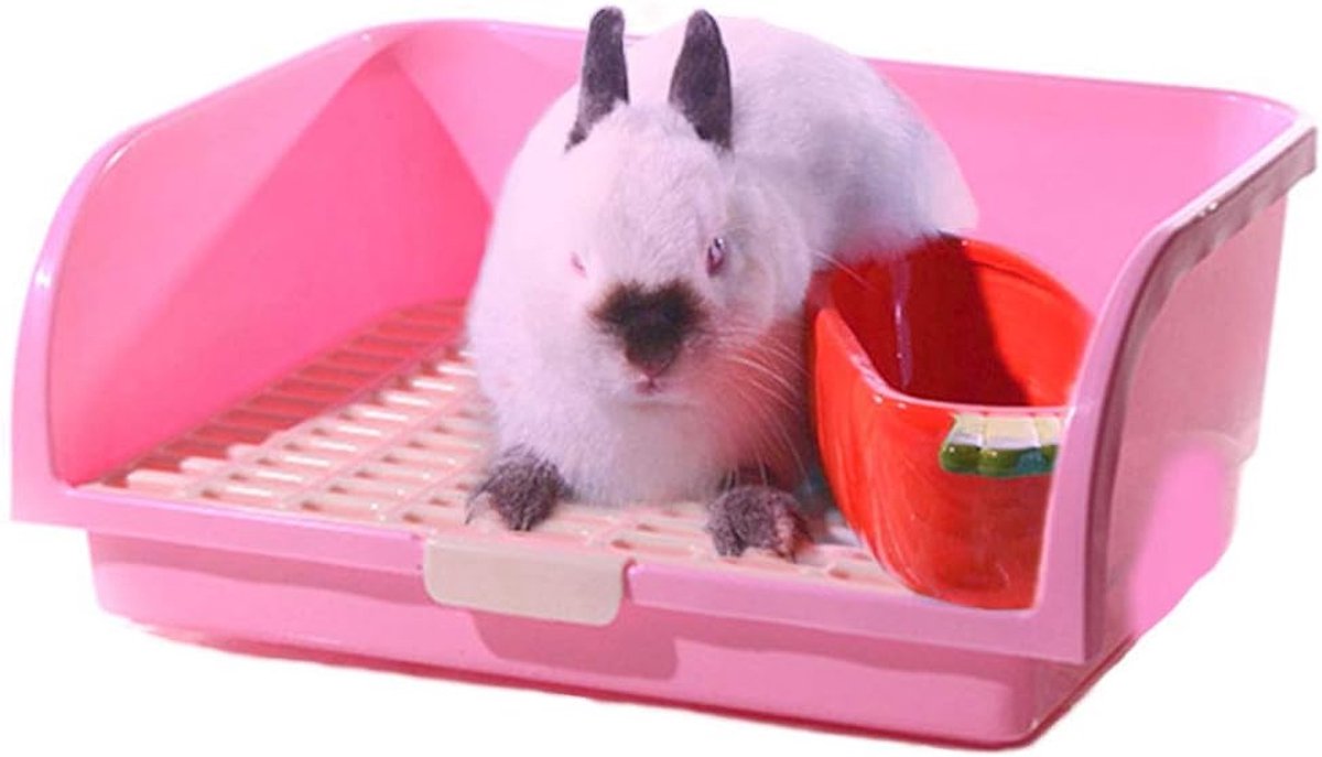 SnelShoppen - Super Grote Konijnenbak, Vierkante Dieren Toilet Potty Trainer voor Konijn, Chinchilla, Cavia, Vlooienbak voor Mink, Eekhoorn, Wezel