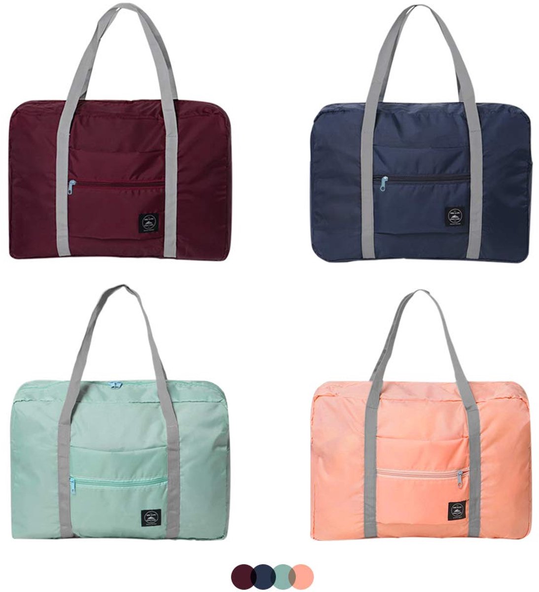 SnelShoppen - Opvouwbare Reistas Waterdicht Lichtgewicht 4 Stuks 18.9" x 12.6" x 6.3" Handtas Voor Vakantie Winkelen Weekend Uitgaan Sportgym