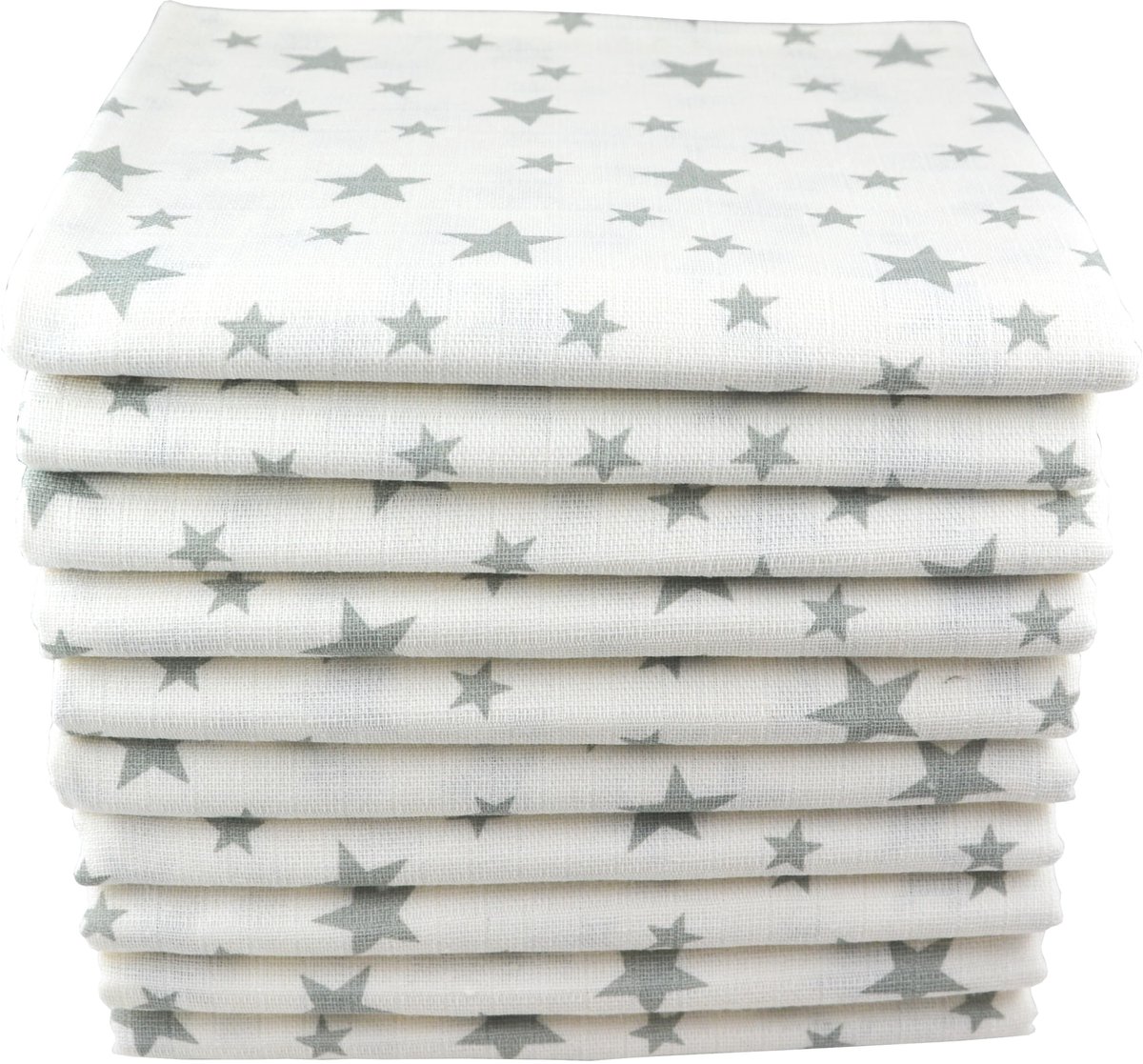 SnelShoppen - M.M.C. Mulinluiers voor baby's - 10 stuks - 80 x 70 cm - Spuugdoeken - Luiers - Stoffen luiers - 100% katoen - Öko-Tex gecertificeerd -