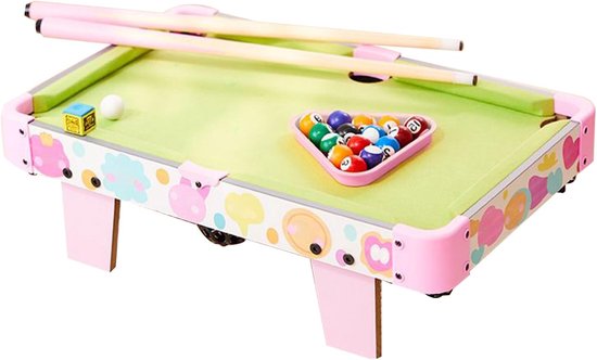 Mini Pooltafel - Draagbare Biljart - Familie Spelletjes - Opvouwbaar Ontwerp - 52 x 33 x 6 cm - Roze van mini — afbeelding 5