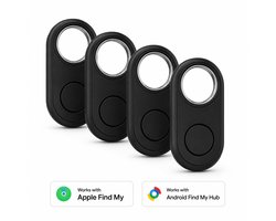 GPS Tracker - 4 stuks - Android & IOS Smart Tag - Key Finder zonder abonnement - Werkt met Google Find My Device & Apple Find My - Water en stofdicht - Geschikt voor kinderen/honden/katten/koffers