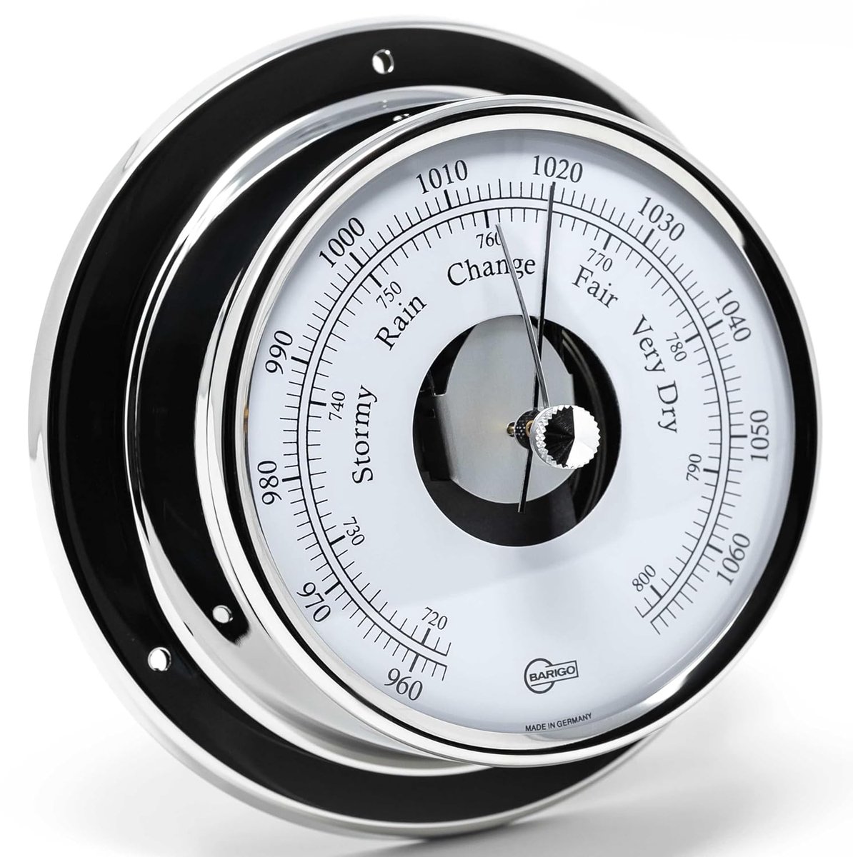 SnelShoppen - Barometer 110 x 35 mm - Nauwkeurige luchtdrukmeter met gepolijst RVS ontwerp - Ideaal voor thuisgebruik - Elegant en duurzaam
