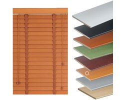 Houten Jaloezieën - Raambekleding Horizontaal - Lichtregulatie Privacy - 50 mm Lamellen - Diverse Maten - Zwart