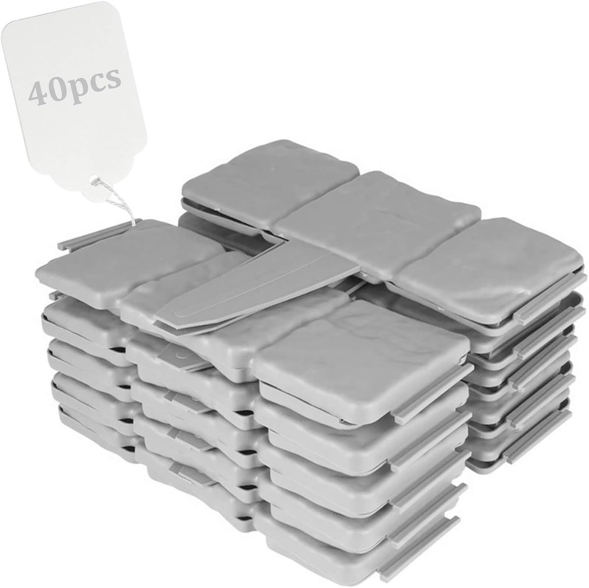 40 stuks gazonrand, kunststof, grijs, 10 meter, borderrand in