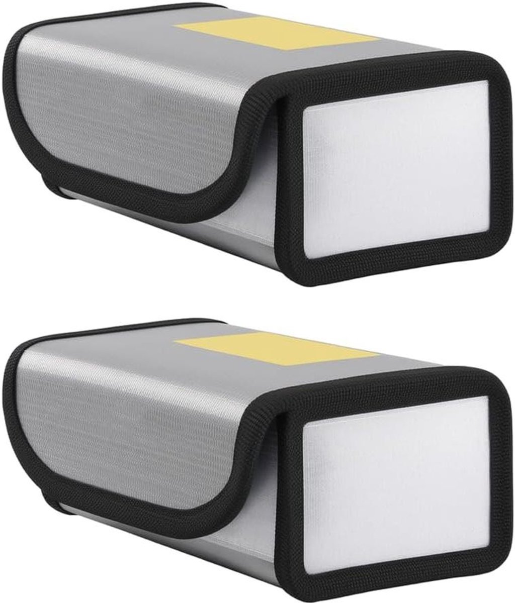 Brandwerende Batterij Zak - Explosieveilige Opbergtas - Veilig Opladen - Hoge Temperatuurbestendig - 185x75x60mm - Zwart