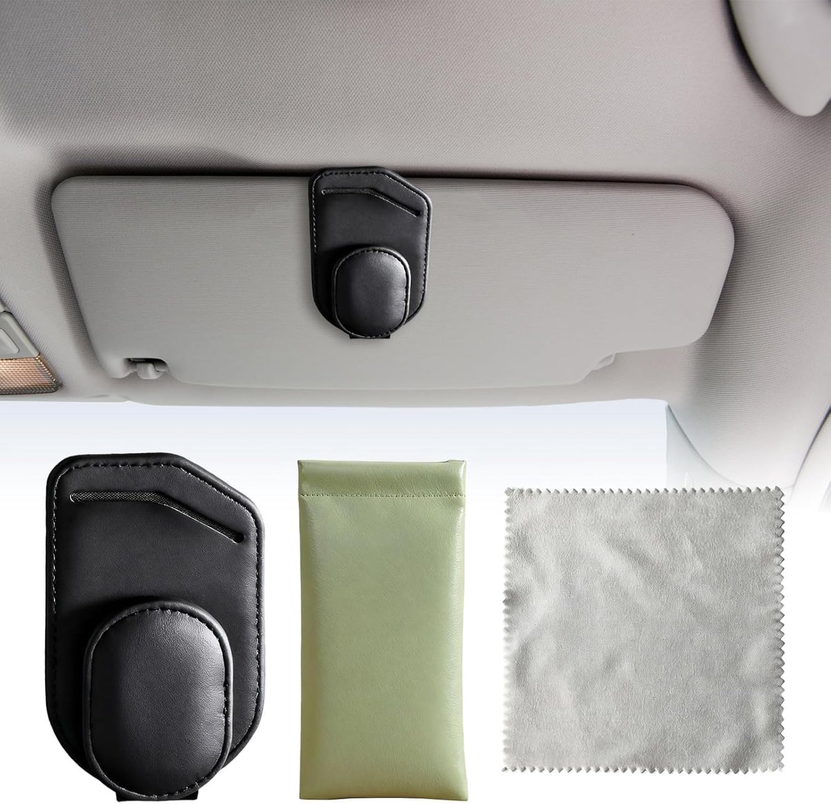 Brillhouder voor auto, auto-organizer met kattenhaar, sleutelhanger