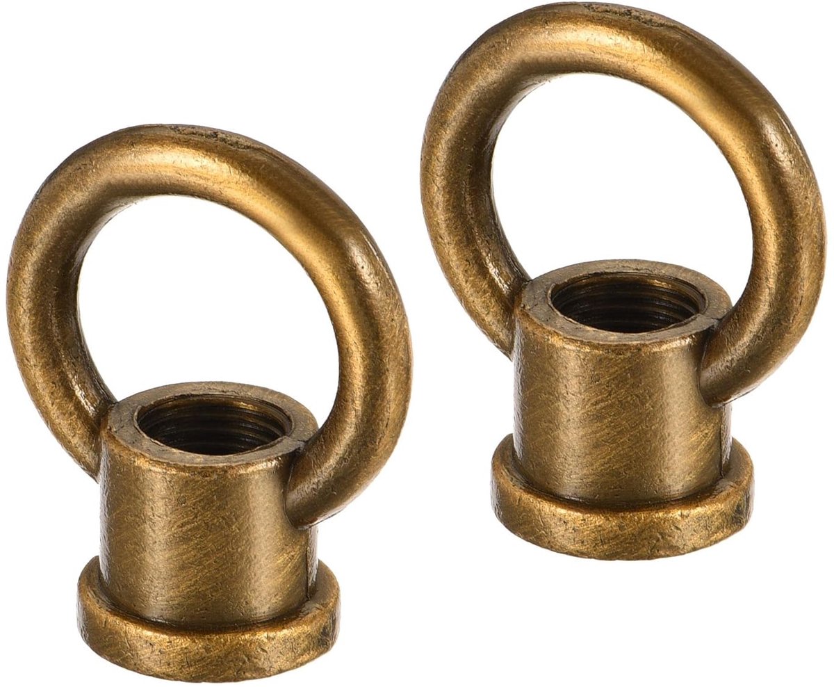 sourcing map 2 stuks oogmoeren 15 kg max. belasting 29 x 35 mm M10 schroefdraad ringvorm vrouwelijke lus voor hanglamp kroonluchter goud brons