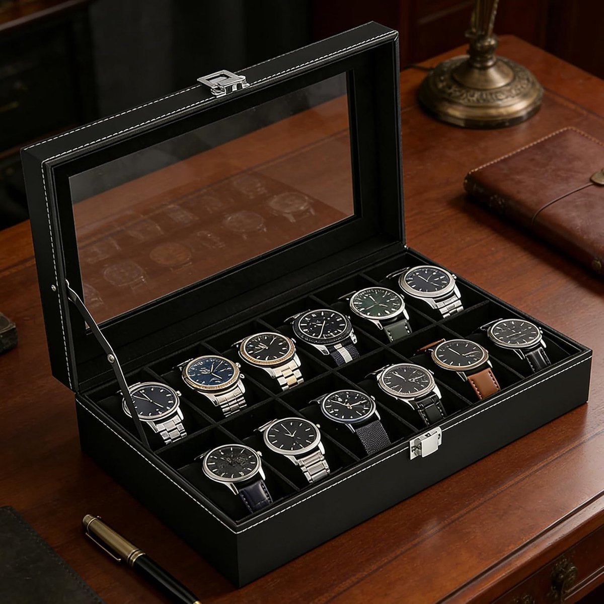 Horlogedoos,horlogekast,Sieraden Horloge Box,Sieradendoos