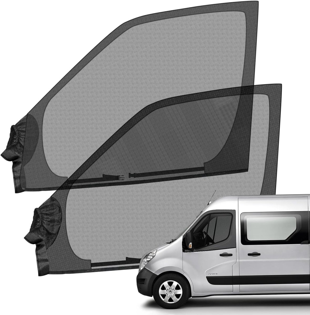 Vervangingsrooster voor Insectenbescherming voor Renault Master en Opel Movano 1997-2025, Magnetisch Insectennet voor Voordeur (Set van 2), Ademend Muggennet voor Buitenactiviteiten en Kamperen